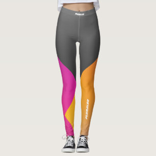 Leggings Elegante entrenamiento en amarillo rosa gris monog