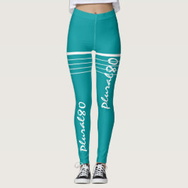 Leggings Elegante entrenamiento monogramado en blanco azul
