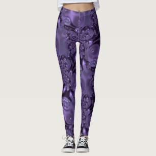 Leggings Elegante Espuma Líquida Real Púrpura