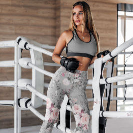 Leggings Elegante estampado floral gris | Piernas