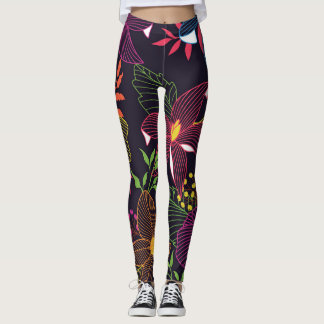 Leggings Elegante estampado floral sin fisuras, diseño artí