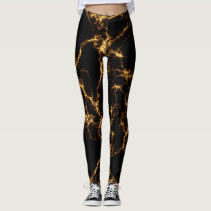 Leggings Elegante estilo de mármol3 - Oro negro