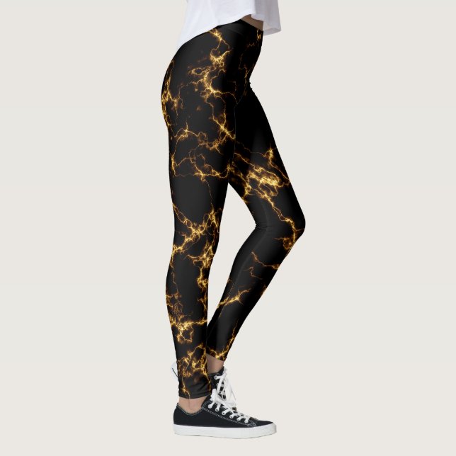 Leggings Elegante estilo de mármol3 - Oro negro (Derecha)
