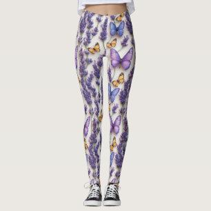 Leggings Elegante estilo mariposa y lavanda