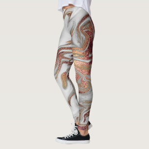 Leggings Elegante estilo moderno de cobre subió de mármol