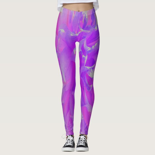 Leggings Elegante Flor de Dahlia Ultra Violeta (Anverso)