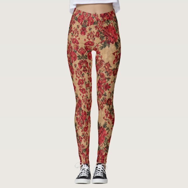 Leggings Elegante Floral de Crimson | por Asarteon (Anverso)