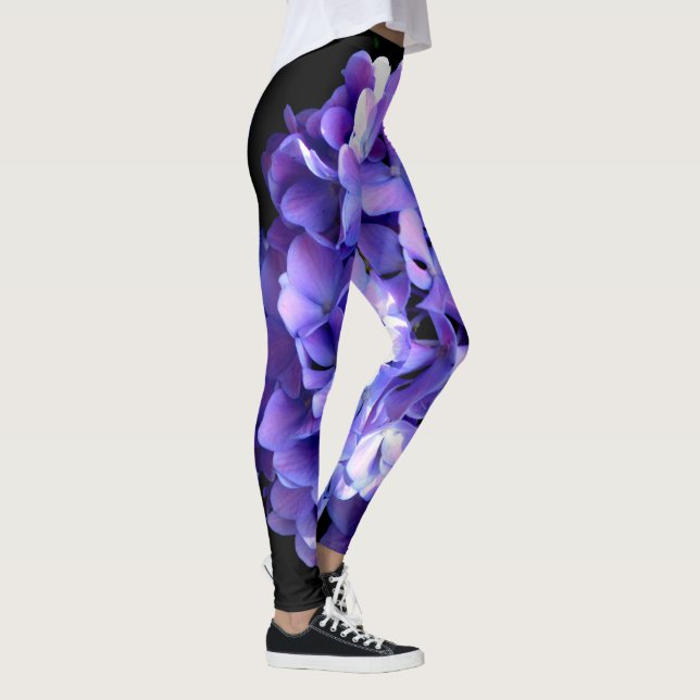 Leggings Elegante floral de púrpura profundo periwinkle hid (Derecha)