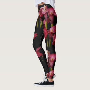 Leggings Elegante Floral Purple Calla Lilies