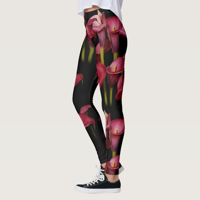 Leggings Elegante Floral Purple Calla Lilies (Izquierda)