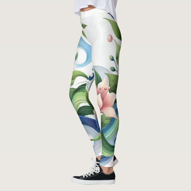 Leggings Elegante floral y florida naturaleza femenina (Izquierda)