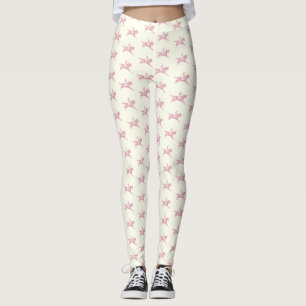 Leggings Elegante Girly Pink White Horseback