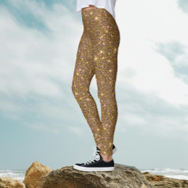 Leggings Elegante Glam Gold Purpurina brillante Sparkle Lux