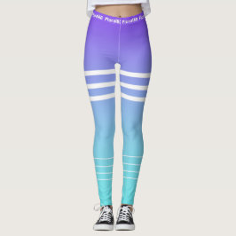 Leggings Elegante gradiente azul violeta entrenamiento blan
