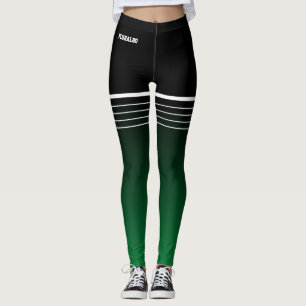 Leggings Elegante gradiente de degradado verde negro