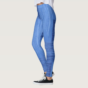 Leggings Elegante ilustración de franjas rotas azul abstra