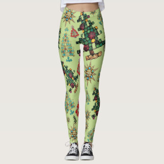 Leggings Elegante lámpara de patrón de joyas del árbol de N