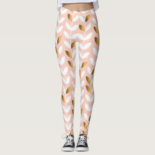 Leggings Elegante Leafs de Oro: Rosy Vintage.