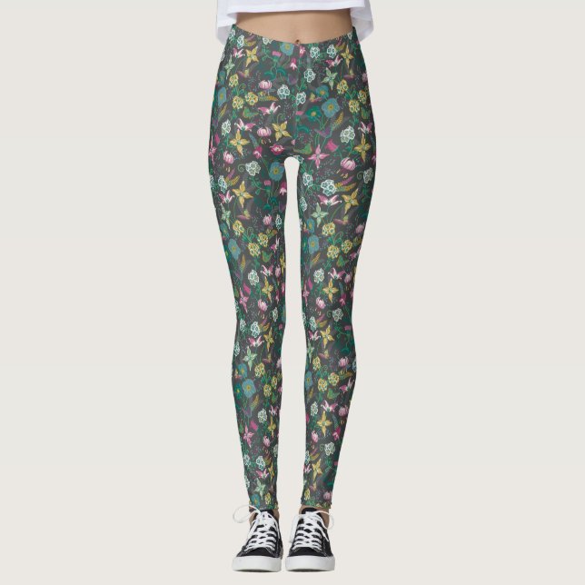 Leggings Elegante Leggencias florales bohemias (Anverso)