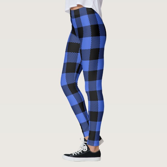 Leggings Elegante Lumberjack Rustic Blue Buffalo Plaid (Izquierda)