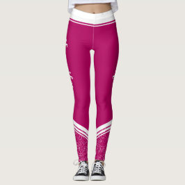 Leggings Elegante magenta oscura floral rayas blancas y nom