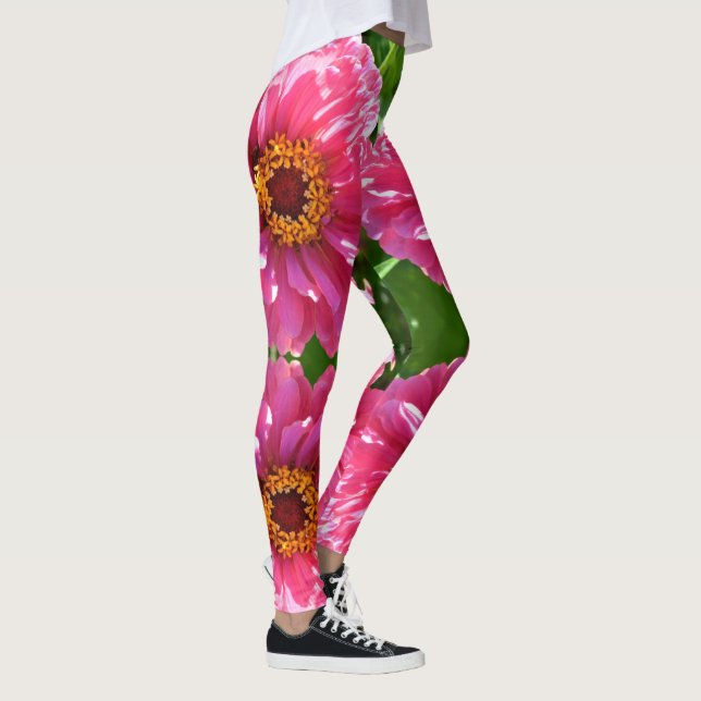 Leggings Elegante margarita clásica rosa floral floral mamá (Derecha)