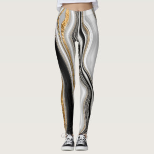 Leggings Elegante mármol blanco negro con estilo