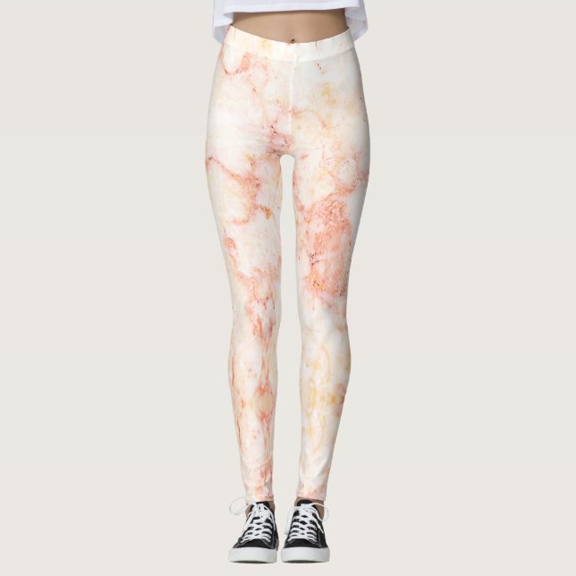 Leggings Elegante Mármol Rubor de oro rosa (Anverso)