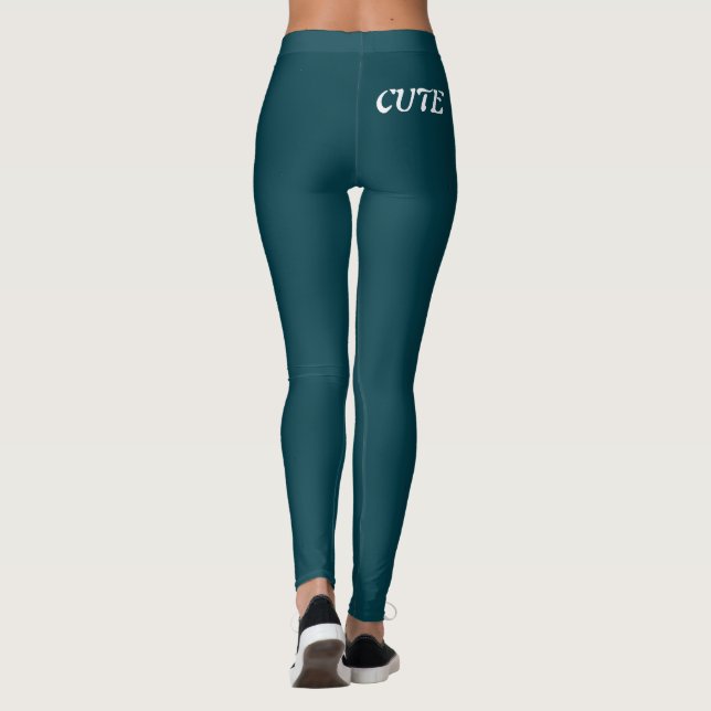 Leggings Elegante Moda Azul Verde azulado (Reverso)
