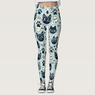 Leggings Elegante Moda de gato negro