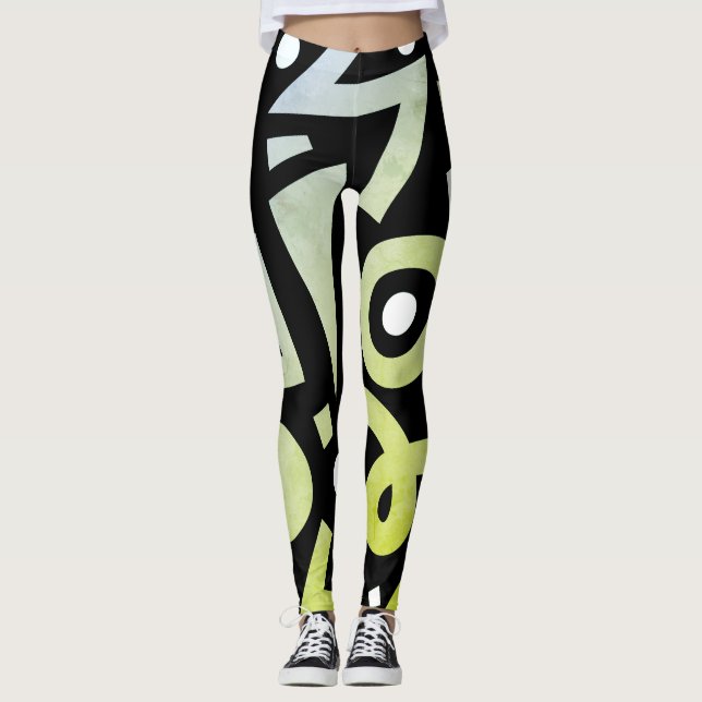 Leggings Elegante Moderno Colorido Elegante Verde (Anverso)