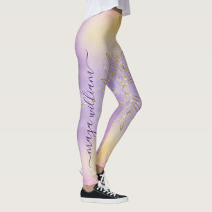 Leggings Elegante Monograma personalizado de Navidades mora