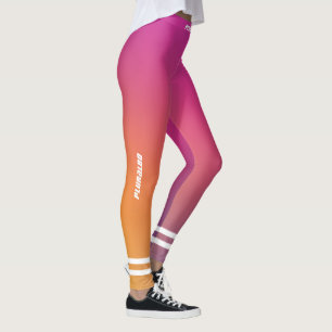 Leggings Elegante monogramado de entrenamiento amarillo púr