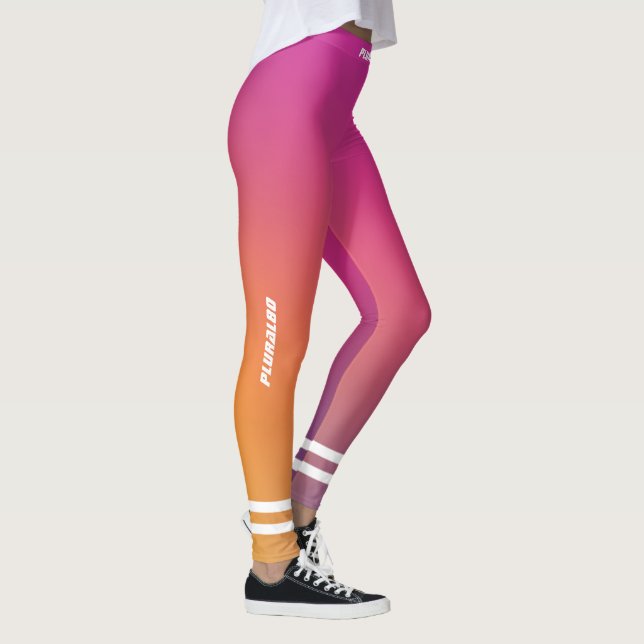 Leggings Elegante monogramado de entrenamiento amarillo púr (Derecha)