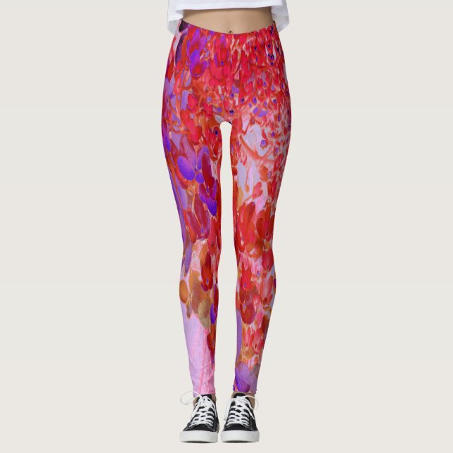 Leggings Elegante morado y Naranja Limelight Hydrangea (Anverso)