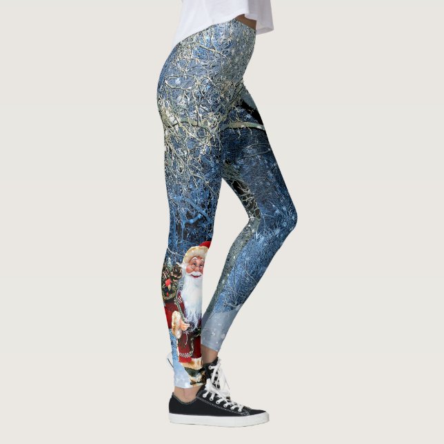 Leggings Elegante Navidad Padre En Invierno De Snowy Woods (Derecha)