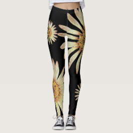 Leggings Elegante novia de girasoles de verano negro