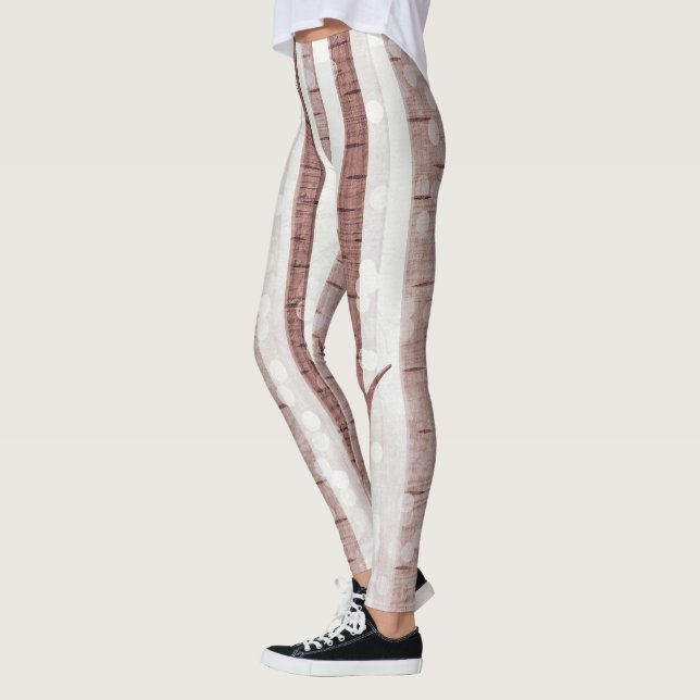 Leggings Elegante obra de arte de los árboles de Birch | (Izquierda)