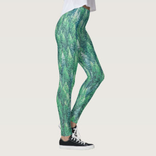 Leggings Elegante obra de arte de los pinos verdes Piernas