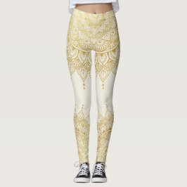 Leggings Elegante oro en la leyenda de Henna Mandala floral