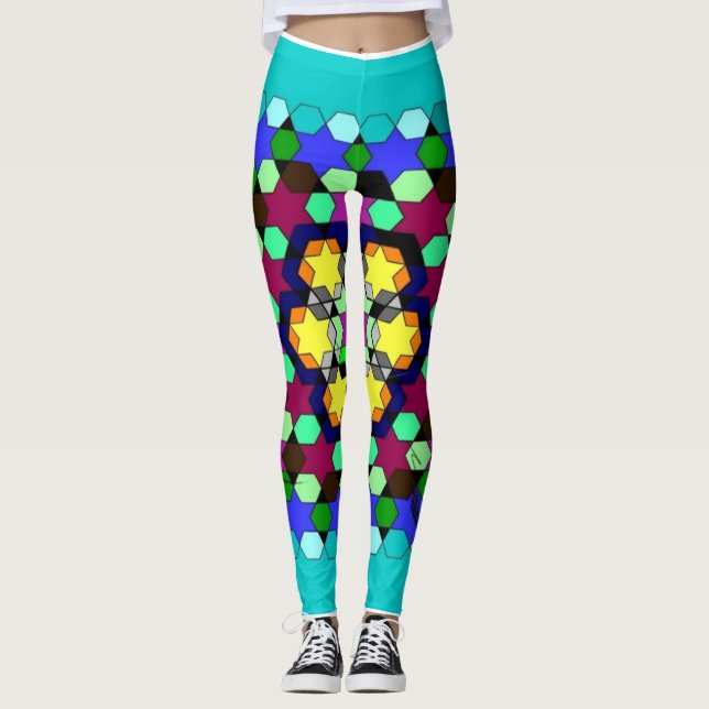 Leggings Elegante panal delgado con estampado en las pierna (Anverso)