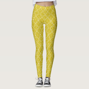 Leggings Elegante patrón art déco amarillo con motivo de di