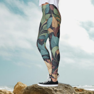 Leggings Elegante Patrón Botánico Victoriano Chic Intrincad