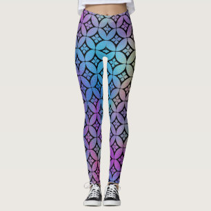 Leggings Elegante Patrón de Círculos Florales Abstractos Ab