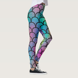 Leggings Elegante patrón de escalas de arco iris abstracto