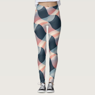 Leggings Elegante patrón de onda 3D en Verde azulado, Subió