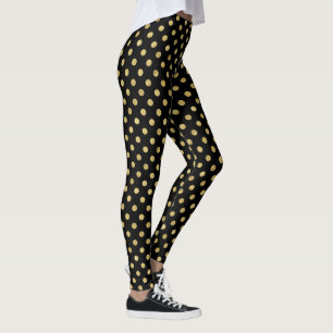 Leggings Elegante patrón de punto de polka Relieve metaliz