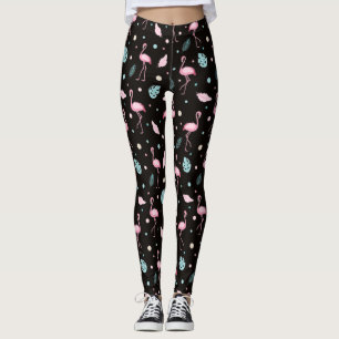 Leggings  Elegante Patrón Flamingo Rosa