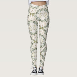 Leggings Elegante patrón floral neutral