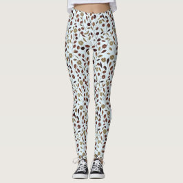 Leggings Elegante patrón floral neutro en tonos marrones